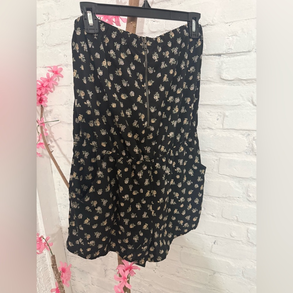 Forever 21 Black Floral Tiered Skirt